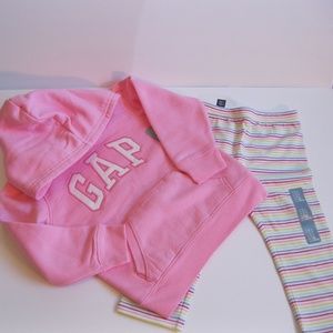 Baby Gap Girl's Logo Hoodie Sweat Leggings Outfit